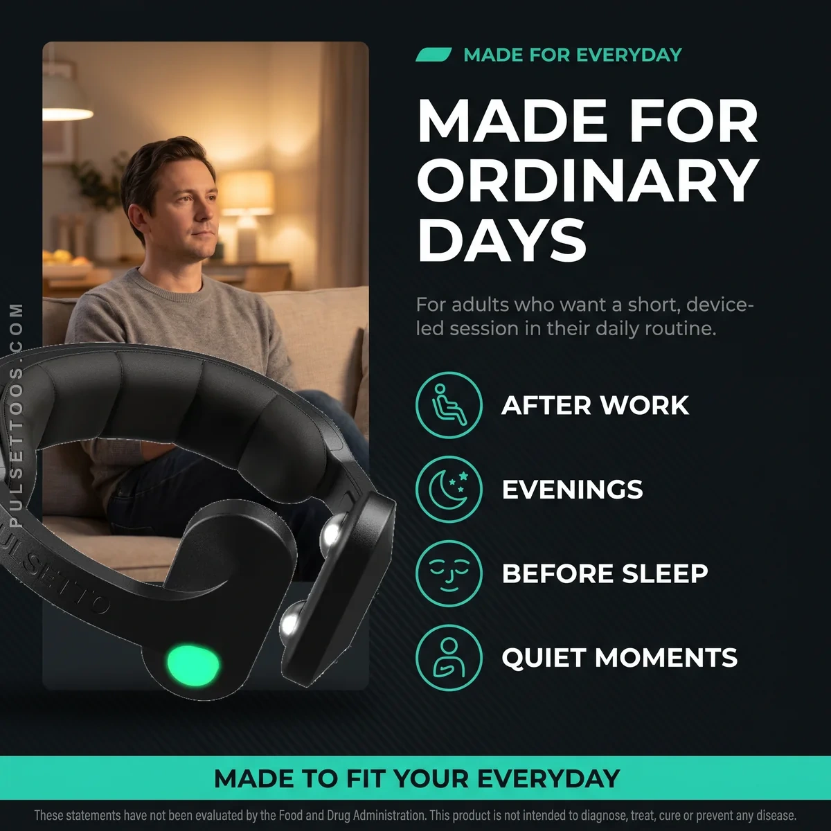 Who Pulsetto is for: after work, evenings, before sleep and quiet moments