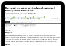 Research paper on non-invasive vagus nerve stimulation and mood recovery